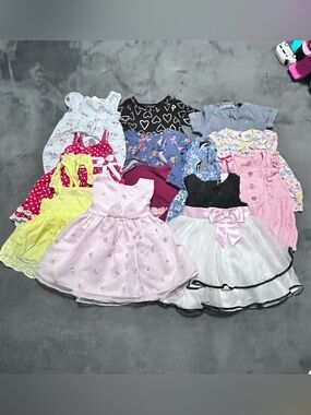 Baby Girl Dress Lot 12 Months 12pc Bundle Carters Nautica Cat & Jack Rare Editio